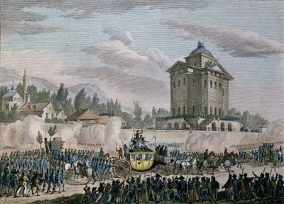 The Return to Paris of Louis XVI from Varennes, 26th June 1791, engraved by Reinier Vinkeles and Daniel Vrydag by Jean Louis the Younger Prieur
